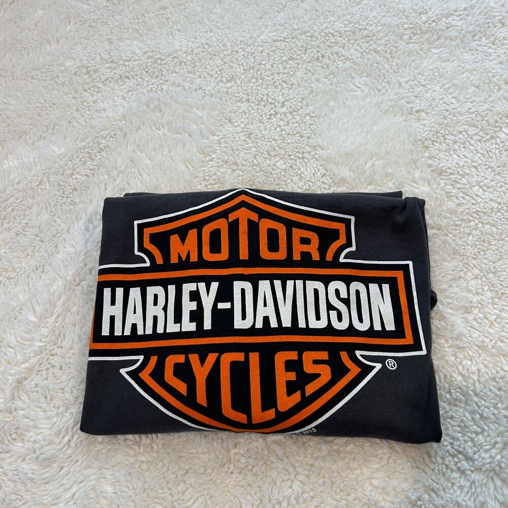 Harley Davidson Motorcycle Logo Tshirt Cotton 3XL Grey Biker Grunge Summer Casua